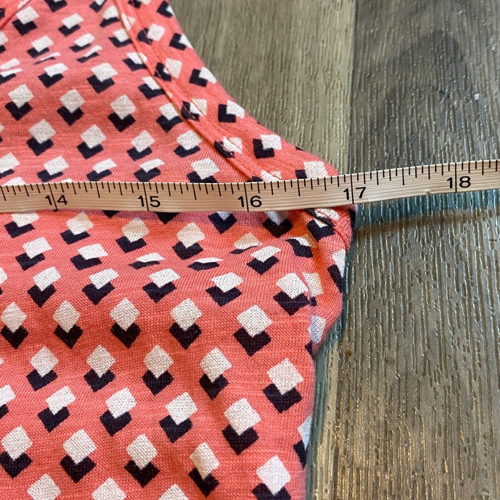 Banana Republic Factory Salmon Pink Squares Racerback Tank Blouse Small - Picture 6 of 7